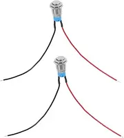 DINHEAROM 2 Pack 12mm High Round Head Self-Locking Button Switch Cable for Car Waterproof Momentary Push Button