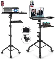 Projector Stand with Wheels,Height Adjustable Laptop Tripod Stand,Rolling Laptop