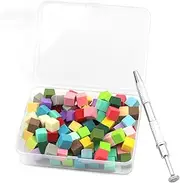 FEESHOW Nail Art Tools, Polychrome Replaceable Sponges with Metal Grabber for Nail Design And Buffing Type D One Size