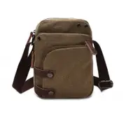 Women Small Canvas Crossbody Bag Cell Phone Travel Shoulder Bag-Khaki