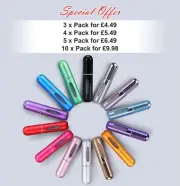 3-10 x Refillable Perfume Atomiser 5 ml Spray Pump Portable Bottles Collectables