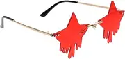[WRITWAA] 2 Pairs Pentagram Sunglasses Accessories Party Eyeglasses Pentagram Sun Glasses Rimless Star Sunglasses Funny Eyeglasses for Party 90s Sunglasses Decor Supplies