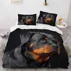 Duvet Cover Set Double King Size 3D Printed Rottweiler Bedding Set Black 3Pcs