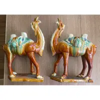 在飛比找蝦皮購物優惠-洛陽 唐三彩 駱駝 精品 舊仿 中國 駱駝 馬 陶瓷擺件 陶