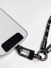 2PCS Phone Lanyard Patch - Cellphone Strap Tether Tab for Case(rose Gold /black)