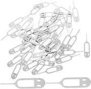 50pcs Sim Eject Tool Silver Sim Tray Ejector Tool Sim Card Remover Stainless Steel Sim Ejector Pin