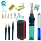 Gas Soldering Iron Cordless Welding Pen Burner Butane Blow Solder Iron Tool Kit