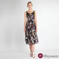 在飛比找momo購物網優惠-【KeyWear 奇威名品】絲質優雅印花無袖洋裝