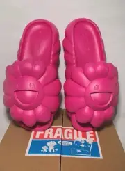 Takashi Murakami Ohana Full-Bloom Raspberry Rose Slides Soft Pink Foam MENS 12