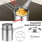 Deep Fryer with Strainer Basket and Handle Stainless Steel Fry Pot Food AlQum