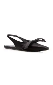 [Balenciaga] Nano Bow-Detailed Satin Slingback Pumps