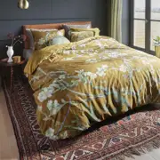 Bedding House X Van Gogh Queen Bed Van Gogh Blossoming Ochre Cotton Sateen Quilt Cover Set