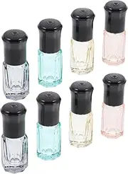 ASAKKURA 8pcs Refillable Roller Bottles 3ml Essential Oil Perfume Sub Bottles Lightweight Leakproof Travel-friendly Glass
