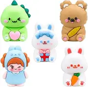 ZORZA 5Pcs Kawaii Mini Pen Cutter Cute Dinosaur Pencil Sharpener Cartoon PVC Small Sharpener Manual Animal Pencil Sharpener Portable Sharpener Ideal for Office and School Stationery Supplies