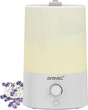 AROVEC Air Humidifier 4L Top-Fill, Essential Oil Diffuser for Bedroom, Baby Room with Night Light, Cool Mist for Home, Office & Indoor Plants, Auto Shutoff, 360° Rotation Nozzle Up to 40 ㎡ (Renewed)