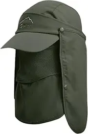 [Generic] Uni Multifunctional Sun Visor 360° Sunscreen Removable Face Cover Neck Flap Breathable Water-Repellent Sun Cap for Fishing