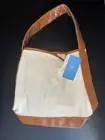 NWT Cupshe Anakena Patchwork Canvas Shoulder Bag With Coin-Card One Pocket Ivory