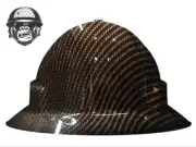 Custom Hydrographic Safety Hard Hat CARBON FIBRE Gold PRO CHOICE WIDE BRIM