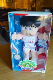 NIB 1996 Olympic Olympikids Cabbage Patch Kids Doll Blue Eyes Basketball