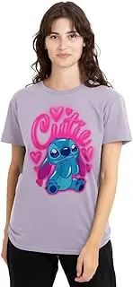 [Disney] Women's Lilo and Stitch Airbrush Cutie Classic T Shirt
