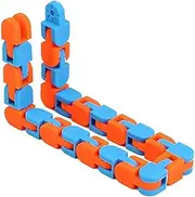 Wacky Tracks Sensory Toy DIY 24 Links Stress Relief Chain Link Fidget Snake Toy Blue Orange Chain Link Fidget Sensory Toys Funny Toys for Kids