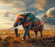 Elephant Patchwork Mouse Pad Gift Art Multi Color Computer