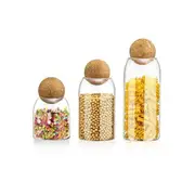 YS Luxury Glass 3pc Spice Jug Set Food Container