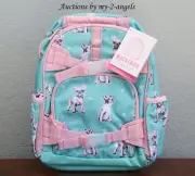 NEW Pottery Barn Kids Mackenzie AQUA FRENCHIES Small Backpack *dog puppy