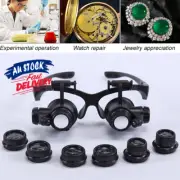 LED 25X Jeweler Magnifier Head Mounted Headband Light Lamp Magnifying Glasses