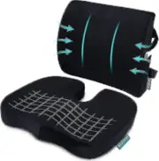 Orthopedic Seat Cushion And Back &amp; Lumbar Support Cushions Pillow For Office Chair Memory Foam Car Seat Cushion