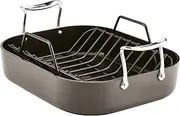 All-Clad Essentials Hard Anodized Nonstick Roaster with Rack 14 x 11 Inch Roaster Pan, Pots and Pans, Cookware