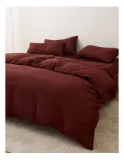 [Sheet Society] Eden Cotton Quilt Cover Set in Burgundy