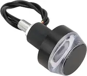 Motorcycle LED Handlebar End Turn Signal Light for 22mm Handlebar Side Marker Lamp White Yellow/Red/Blue Handle Grip Bar Blinker(White and Blue)