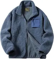 [ZHANGSHAOHUA] Unisex Lambswool Coats Mens Womens Fleece Jackets Teen Couples Thermal Clothing, Blue, Large