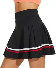 [ARSAVDCG] Women Tennis Skirt Built-in Shorts, Elasticated Waist Activewear Skirts Fitness High Elastic Girl Sport Skirt Pleated Athletic Skirts