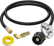 5ft Propane Hose w/ Regulator & Elbow Adapter for Blackstone Gas Grill Heater
