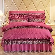 Bed Skirt Bedspread, Fitted Sheet Bed Skirt, Ruffle Bedspread Sheet, Bed Skirt King Size Wrap Around, Fitted Sheet and Bed Skirt Full, Bed Skirt and Pillow Shams Set(B,120x200cm/47.2x78.7in)