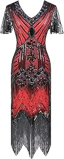 [FUNDAISY] Women Flapper Dress 1920s Beaded Fringed Gatsby Theme Roaring 20s Dress for Prom