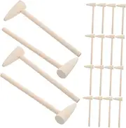 KICHOUSE 20 Pcs Mini Wood Hammers for Toddlers: Small Mallet Toy for Pounding and Crafting Wooden Hammer Educational Tool for Kids' DIY and Pretend Play