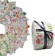 Jelly Roll Fabric Strips for Quilting 2.5 Inch Precut Floral Quilt Fabric Strips Roll Quilting Patchwork Roll 42Pcs …