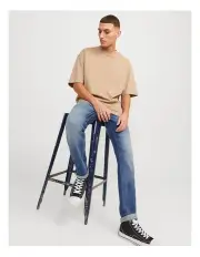 [Jack & Jones] Glenn 357 Super Stretch Slim Jeans in Blue Denim