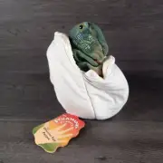 Vintage Folkmanis Plush Dinosaur Baby Egg Hand Puppet New With Tags