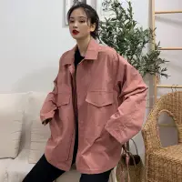 在飛比找蝦皮購物優惠-新款秋季外套女學生韓版寬鬆ins香港bf百搭工作外套