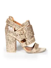 Gold Glitter Chunky Sandals