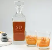 Birthday Personalised Engraved Name Whiskey Decanter Scotch Glasses 30th 40th