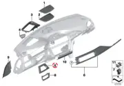 BMW 3' 4' Series F30 F31 Trim I-panel Alu. Hexagonal Driver (Right Hand Drive)