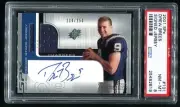 2001 UD SPX Drew Brees Blue RC Jersey AUTO 134/250 PSA 8 NM-MT