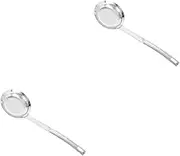 Alipis 2 Pcs Filter Spoon Hot Pot Skimmer Spoon Stainless Steel Strainer Food Strainer for Poached Eggs Meat