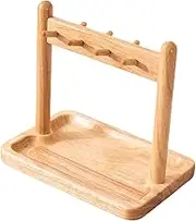 Leefasy Desktop Key Holder Jewelry Organizer Stand Versatile Elegant Wooden Key Rack Storage Tray for Porch Table Bedroom Countertop, Wood