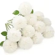 12pcs Artificial Chrysanthemum Ball Flowers Silk Hydrangea Bridal White-12pcs